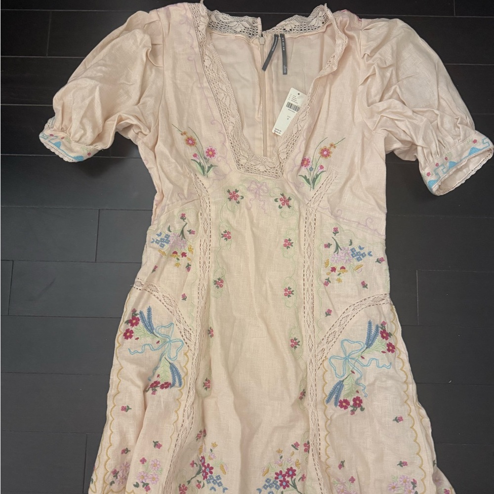 Anthropologie Floral Lace Detail Dress
